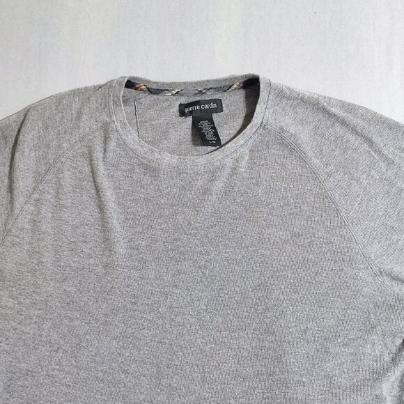 Pierre Cardin crew neck knit pullover / sweater men's size L grey colour - Picture 2 of 7